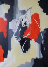 Cheval rouge 50 x 70 bd a4